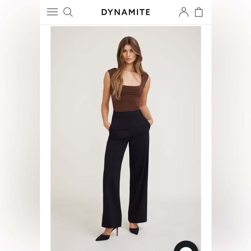 Dynamite Yasmin Black Straight-Leg Women's Pants